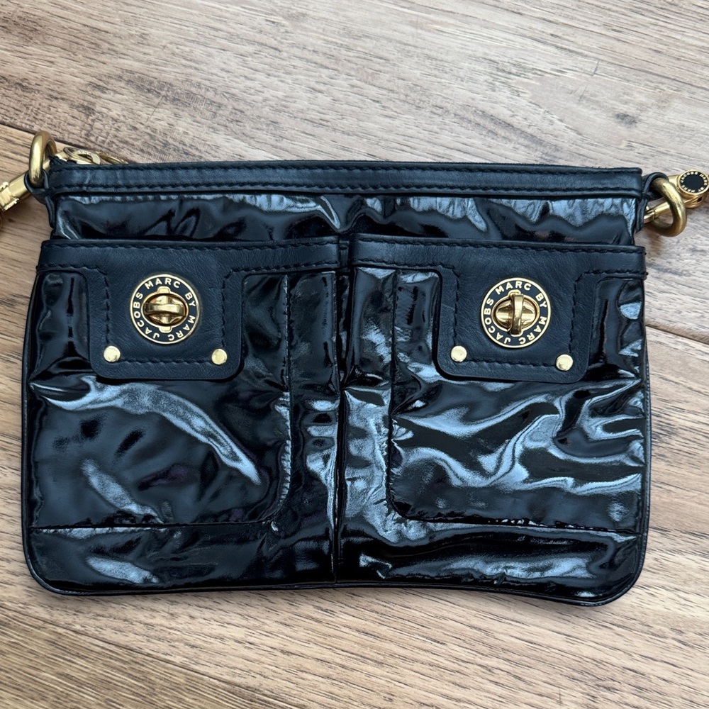 Marc by Marc Jacobs Shiny Black Crossbody Bag